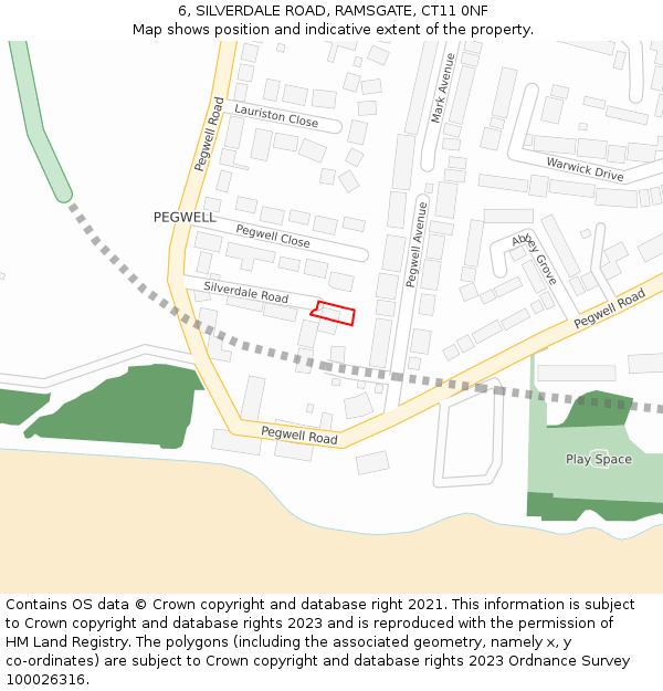 6, SILVERDALE ROAD, RAMSGATE, CT11 0NF: Location map and indicative extent of plot