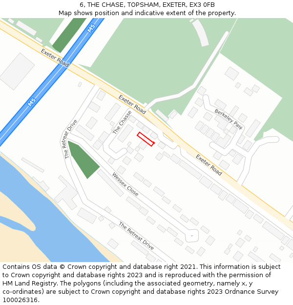 6, THE CHASE, TOPSHAM, EXETER, EX3 0FB: Location map and indicative extent of plot