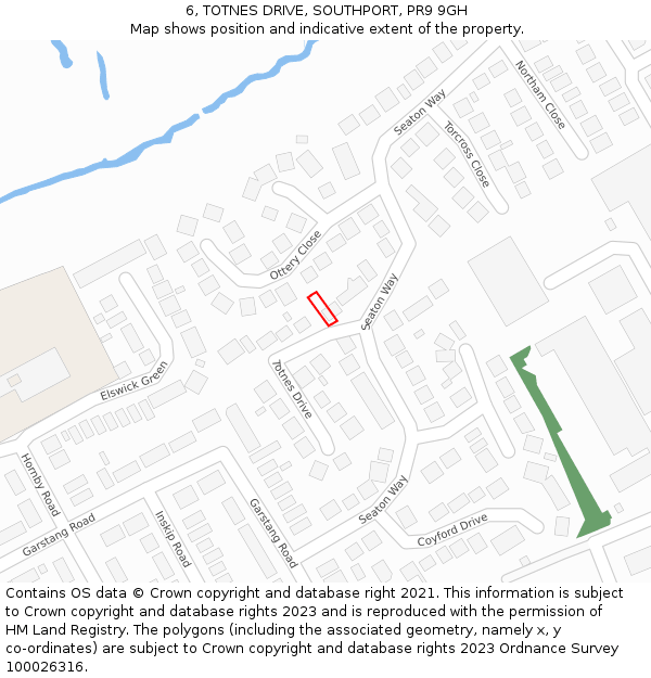 6, TOTNES DRIVE, SOUTHPORT, PR9 9GH: Location map and indicative extent of plot