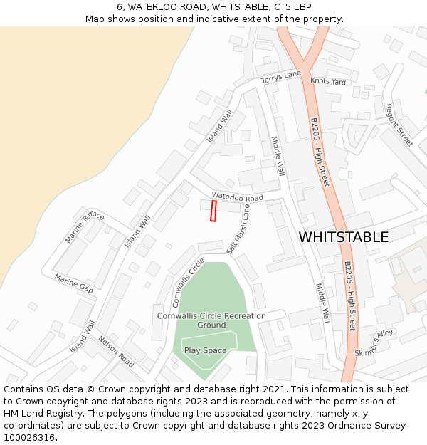 6, WATERLOO ROAD, WHITSTABLE, CT5 1BP: Location map and indicative extent of plot