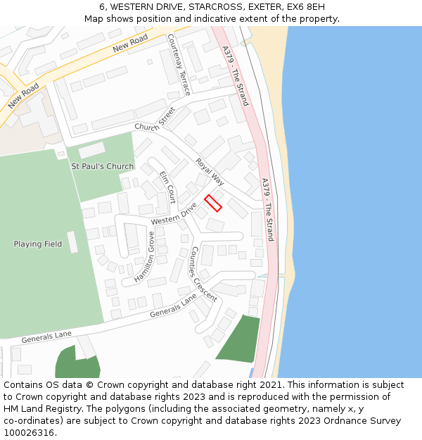 6, WESTERN DRIVE, STARCROSS, EXETER, EX6 8EH: Location map and indicative extent of plot