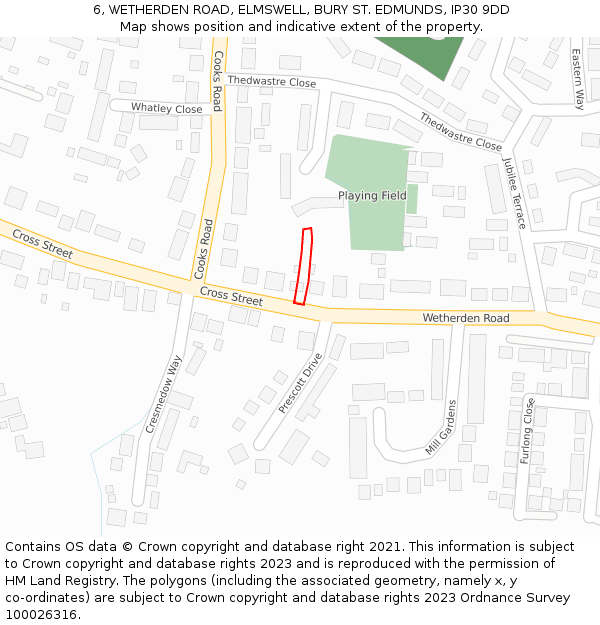 6, WETHERDEN ROAD, ELMSWELL, BURY ST. EDMUNDS, IP30 9DD: Location map and indicative extent of plot