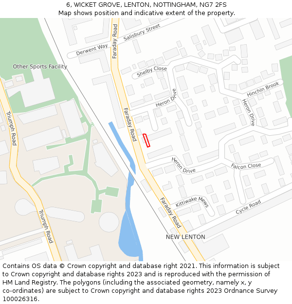 6, WICKET GROVE, LENTON, NOTTINGHAM, NG7 2FS: Location map and indicative extent of plot