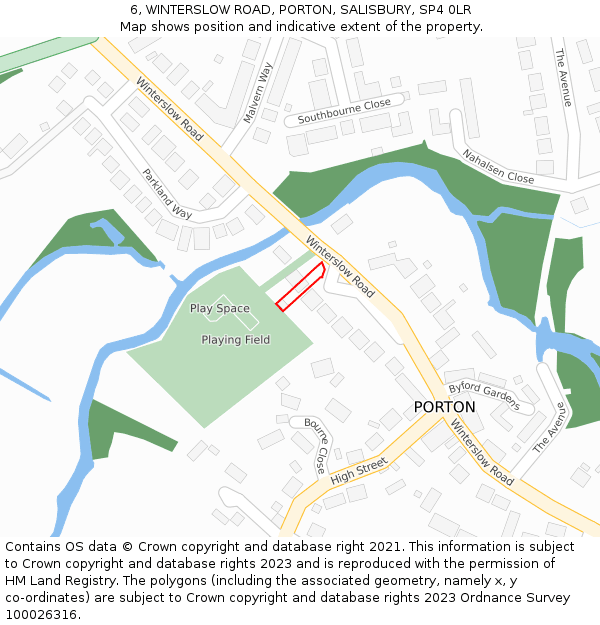 6, WINTERSLOW ROAD, PORTON, SALISBURY, SP4 0LR: Location map and indicative extent of plot
