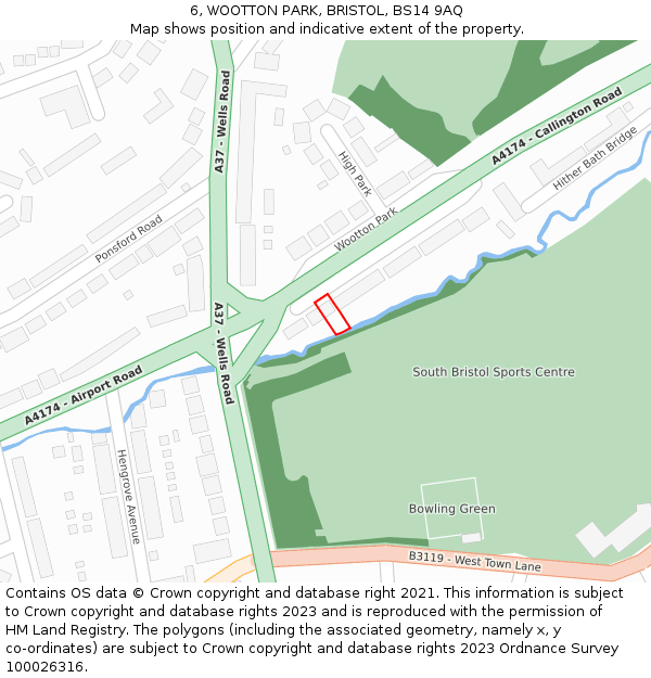 6, WOOTTON PARK, BRISTOL, BS14 9AQ: Location map and indicative extent of plot