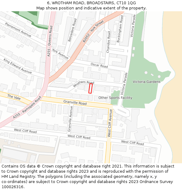 6, WROTHAM ROAD, BROADSTAIRS, CT10 1QG: Location map and indicative extent of plot