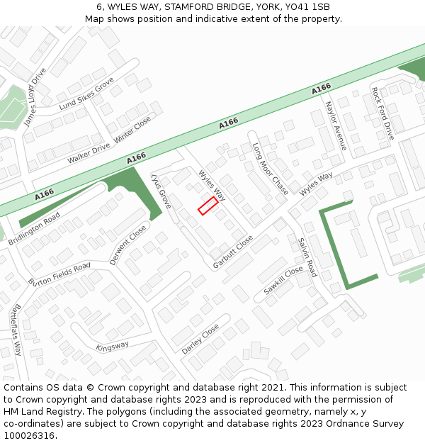 6, WYLES WAY, STAMFORD BRIDGE, YORK, YO41 1SB: Location map and indicative extent of plot