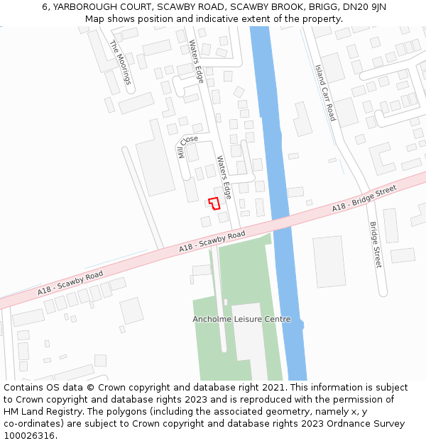 6, YARBOROUGH COURT, SCAWBY ROAD, SCAWBY BROOK, BRIGG, DN20 9JN: Location map and indicative extent of plot