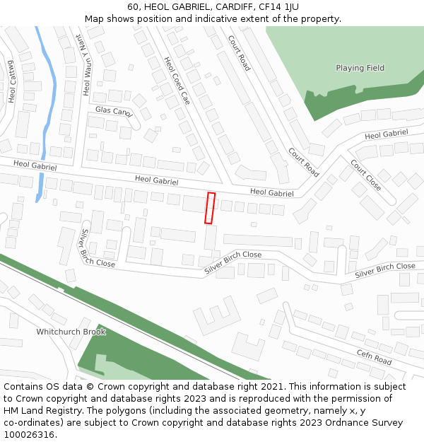 60, HEOL GABRIEL, CARDIFF, CF14 1JU: Location map and indicative extent of plot