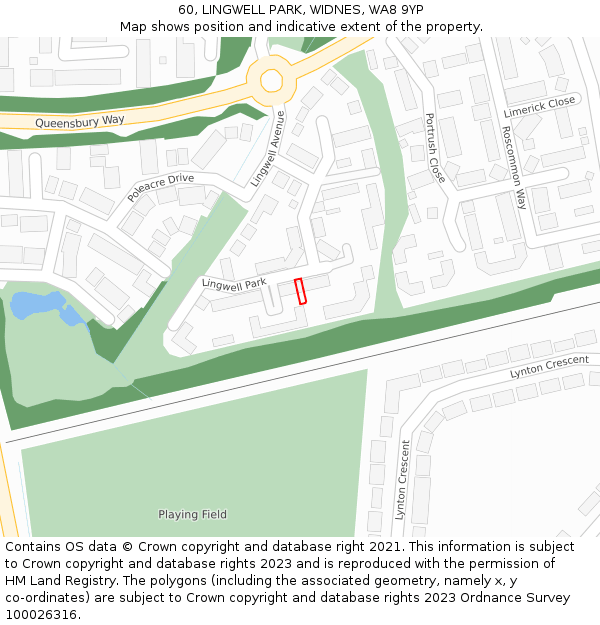 60, LINGWELL PARK, WIDNES, WA8 9YP: Location map and indicative extent of plot