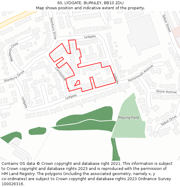 60, LYDGATE, BURNLEY, BB10 2DU: Location map and indicative extent of plot