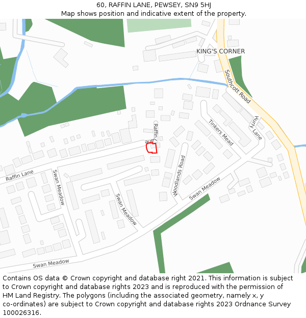 60, RAFFIN LANE, PEWSEY, SN9 5HJ: Location map and indicative extent of plot