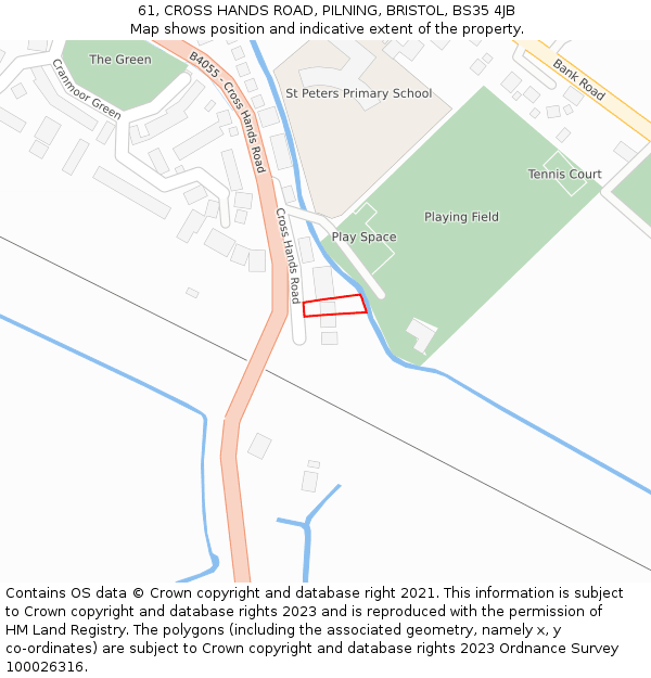 61, CROSS HANDS ROAD, PILNING, BRISTOL, BS35 4JB: Location map and indicative extent of plot