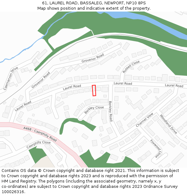 61, LAUREL ROAD, BASSALEG, NEWPORT, NP10 8PS: Location map and indicative extent of plot