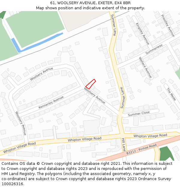 61, WOOLSERY AVENUE, EXETER, EX4 8BR: Location map and indicative extent of plot
