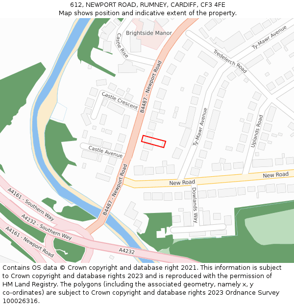 612, NEWPORT ROAD, RUMNEY, CARDIFF, CF3 4FE: Location map and indicative extent of plot