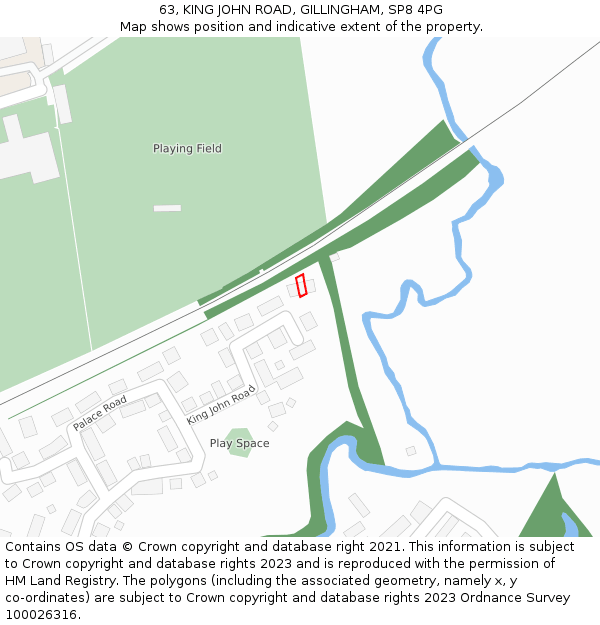 63, KING JOHN ROAD, GILLINGHAM, SP8 4PG: Location map and indicative extent of plot