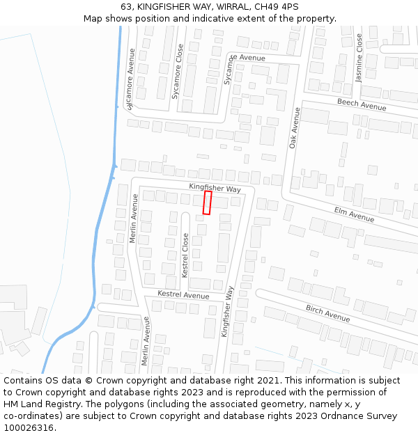 63, KINGFISHER WAY, WIRRAL, CH49 4PS: Location map and indicative extent of plot