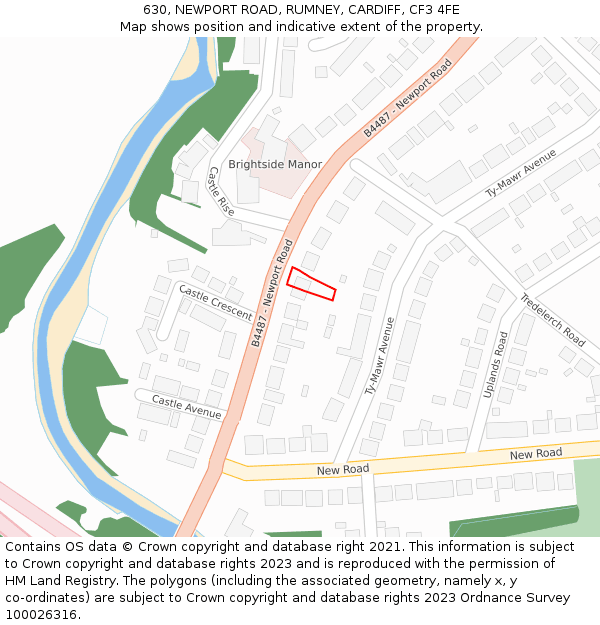 630, NEWPORT ROAD, RUMNEY, CARDIFF, CF3 4FE: Location map and indicative extent of plot