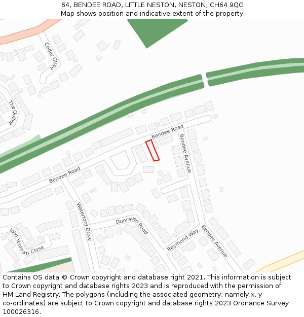 64, BENDEE ROAD, LITTLE NESTON, NESTON, CH64 9QG: Location map and indicative extent of plot