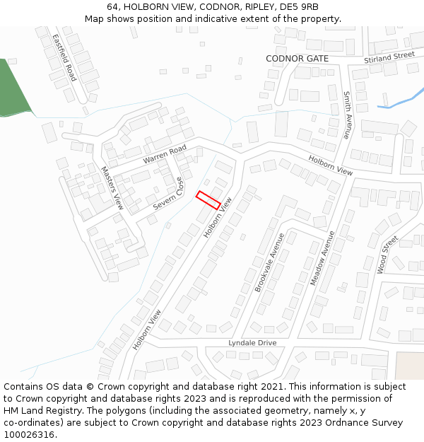64, HOLBORN VIEW, CODNOR, RIPLEY, DE5 9RB: Location map and indicative extent of plot