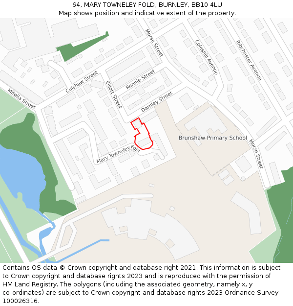 64, MARY TOWNELEY FOLD, BURNLEY, BB10 4LU: Location map and indicative extent of plot