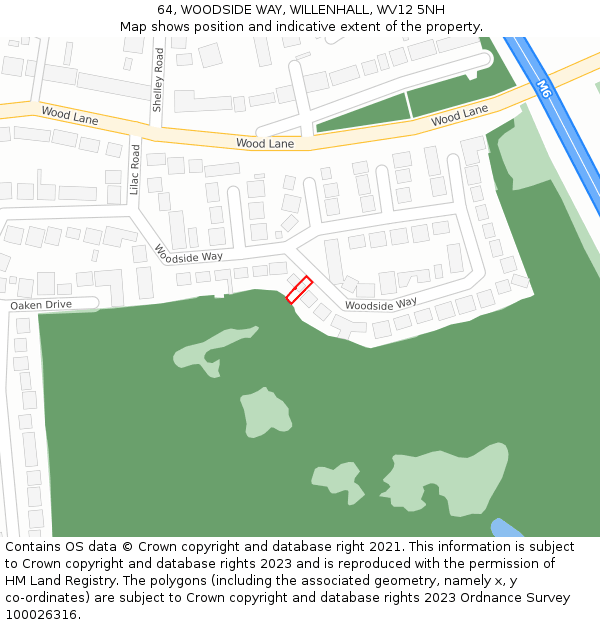 64, WOODSIDE WAY, WILLENHALL, WV12 5NH: Location map and indicative extent of plot