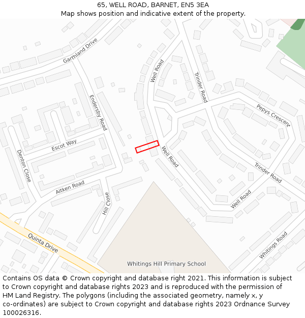 65, WELL ROAD, BARNET, EN5 3EA: Location map and indicative extent of plot