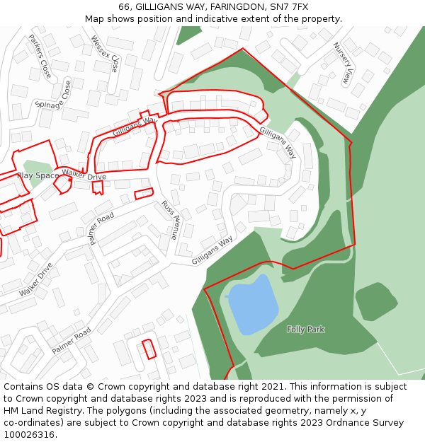 66, GILLIGANS WAY, FARINGDON, SN7 7FX: Location map and indicative extent of plot