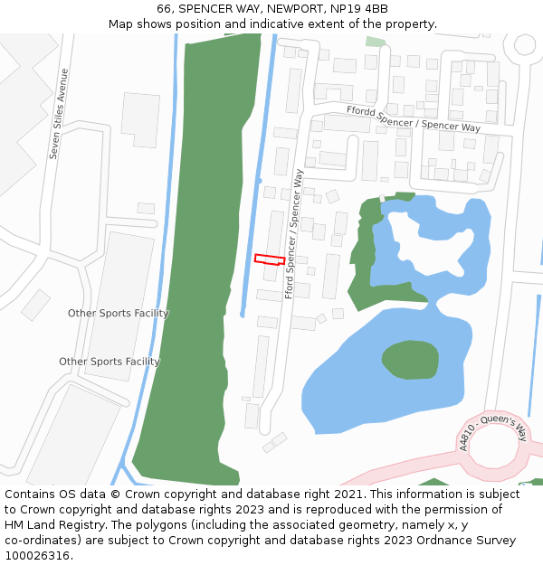 66, SPENCER WAY, NEWPORT, NP19 4BB: Location map and indicative extent of plot