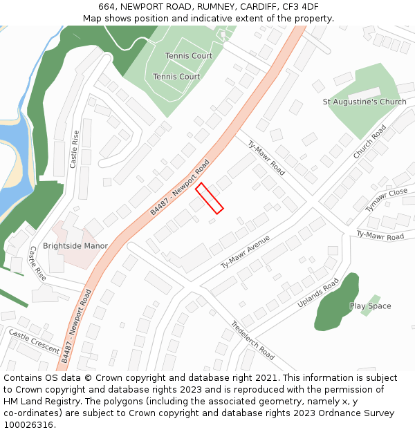 664, NEWPORT ROAD, RUMNEY, CARDIFF, CF3 4DF: Location map and indicative extent of plot