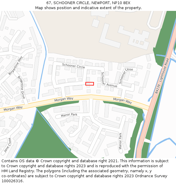 67, SCHOONER CIRCLE, NEWPORT, NP10 8EX: Location map and indicative extent of plot