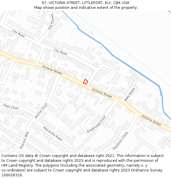 67, VICTORIA STREET, LITTLEPORT, ELY, CB6 1NA: Location map and indicative extent of plot