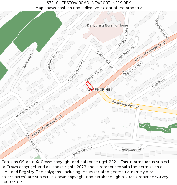 673, CHEPSTOW ROAD, NEWPORT, NP19 9BY: Location map and indicative extent of plot