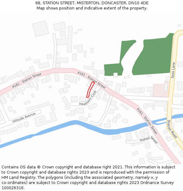 68, STATION STREET, MISTERTON, DONCASTER, DN10 4DE: Location map and indicative extent of plot