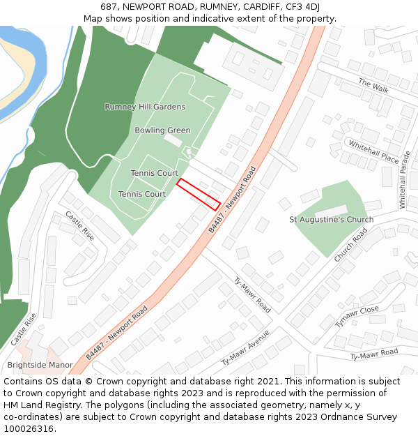 687, NEWPORT ROAD, RUMNEY, CARDIFF, CF3 4DJ: Location map and indicative extent of plot