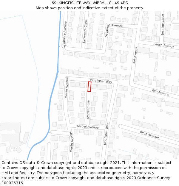 69, KINGFISHER WAY, WIRRAL, CH49 4PS: Location map and indicative extent of plot