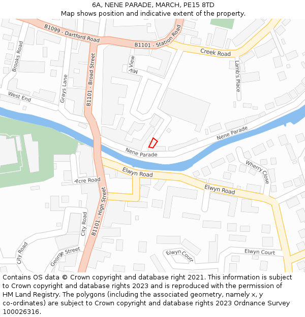 6A, NENE PARADE, MARCH, PE15 8TD: Location map and indicative extent of plot
