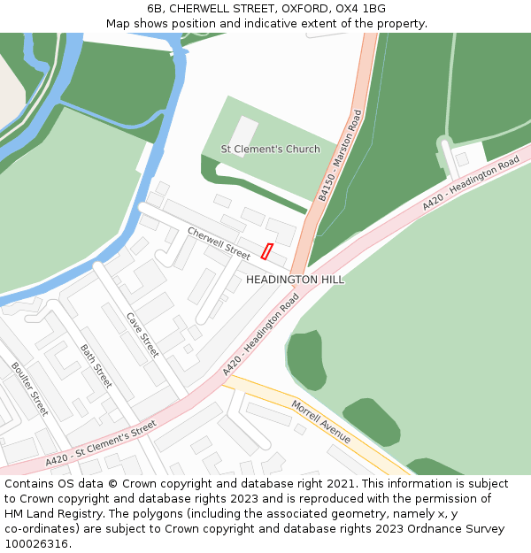 6B, CHERWELL STREET, OXFORD, OX4 1BG: Location map and indicative extent of plot