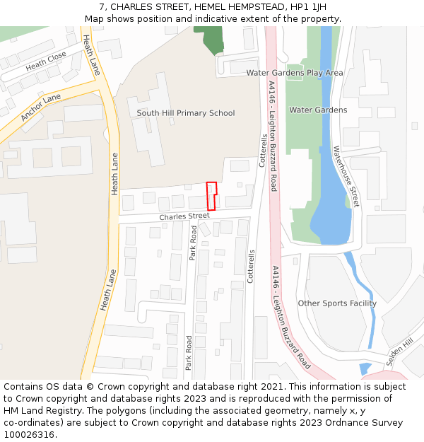 7, CHARLES STREET, HEMEL HEMPSTEAD, HP1 1JH: Location map and indicative extent of plot