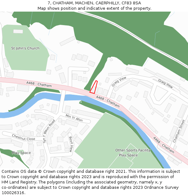 7, CHATHAM, MACHEN, CAERPHILLY, CF83 8SA: Location map and indicative extent of plot