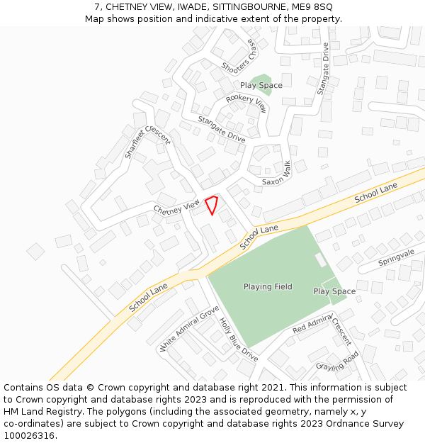 7, CHETNEY VIEW, IWADE, SITTINGBOURNE, ME9 8SQ: Location map and indicative extent of plot