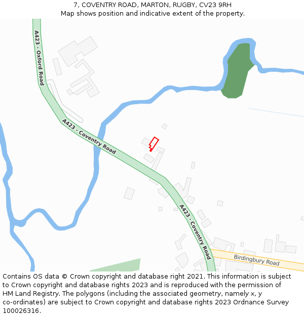 7, COVENTRY ROAD, MARTON, RUGBY, CV23 9RH: Location map and indicative extent of plot