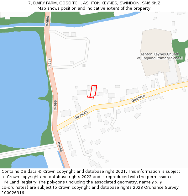 7, DAIRY FARM, GOSDITCH, ASHTON KEYNES, SWINDON, SN6 6NZ: Location map and indicative extent of plot