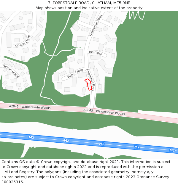 7, FORESTDALE ROAD, CHATHAM, ME5 9NB: Location map and indicative extent of plot