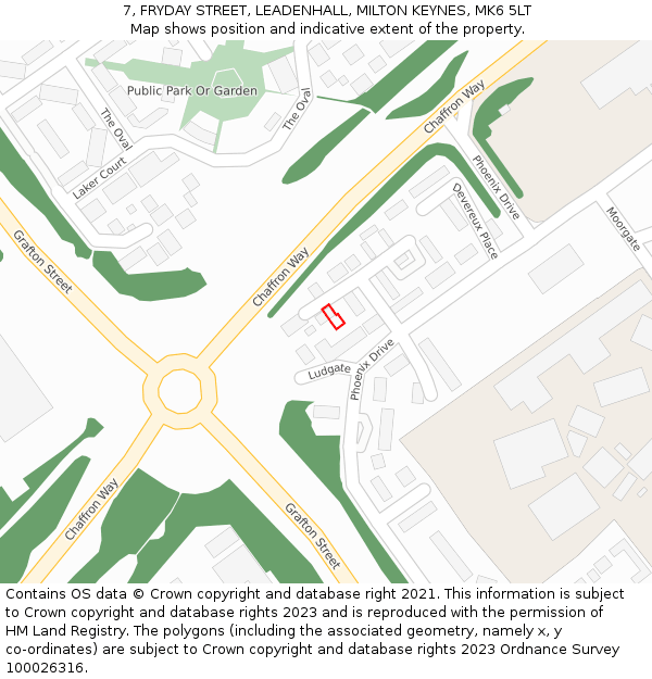 7, FRYDAY STREET, LEADENHALL, MILTON KEYNES, MK6 5LT: Location map and indicative extent of plot