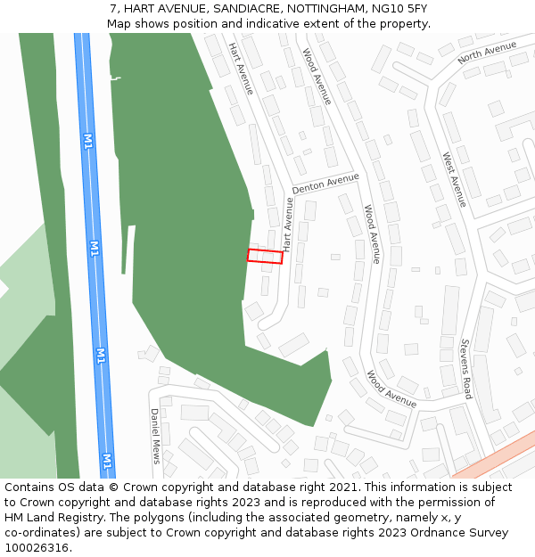 7, HART AVENUE, SANDIACRE, NOTTINGHAM, NG10 5FY: Location map and indicative extent of plot