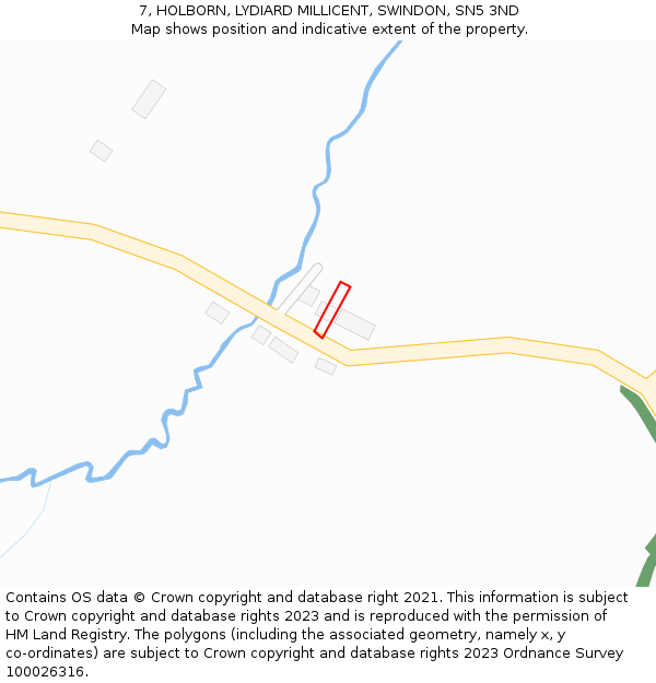 7, HOLBORN, LYDIARD MILLICENT, SWINDON, SN5 3ND: Location map and indicative extent of plot