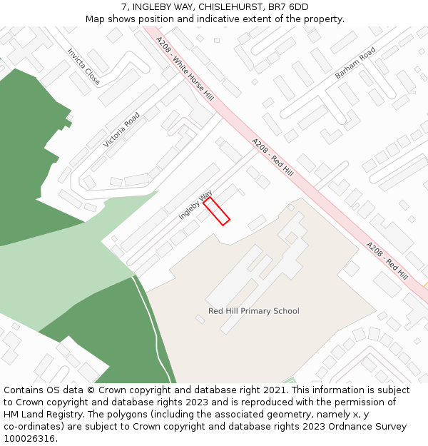 7, INGLEBY WAY, CHISLEHURST, BR7 6DD: Location map and indicative extent of plot