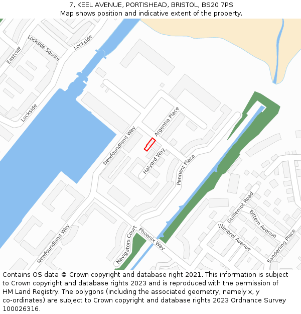 7, KEEL AVENUE, PORTISHEAD, BRISTOL, BS20 7PS: Location map and indicative extent of plot